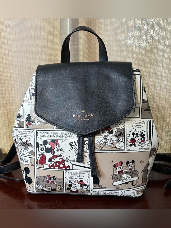 kate spade Handbags - kate spade Black & Cream Mickey Comic Backpack